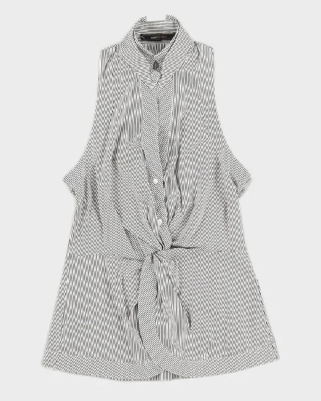 BCBG MazAzria Grey Striped Sleeveless Top - S Winter pajama sets