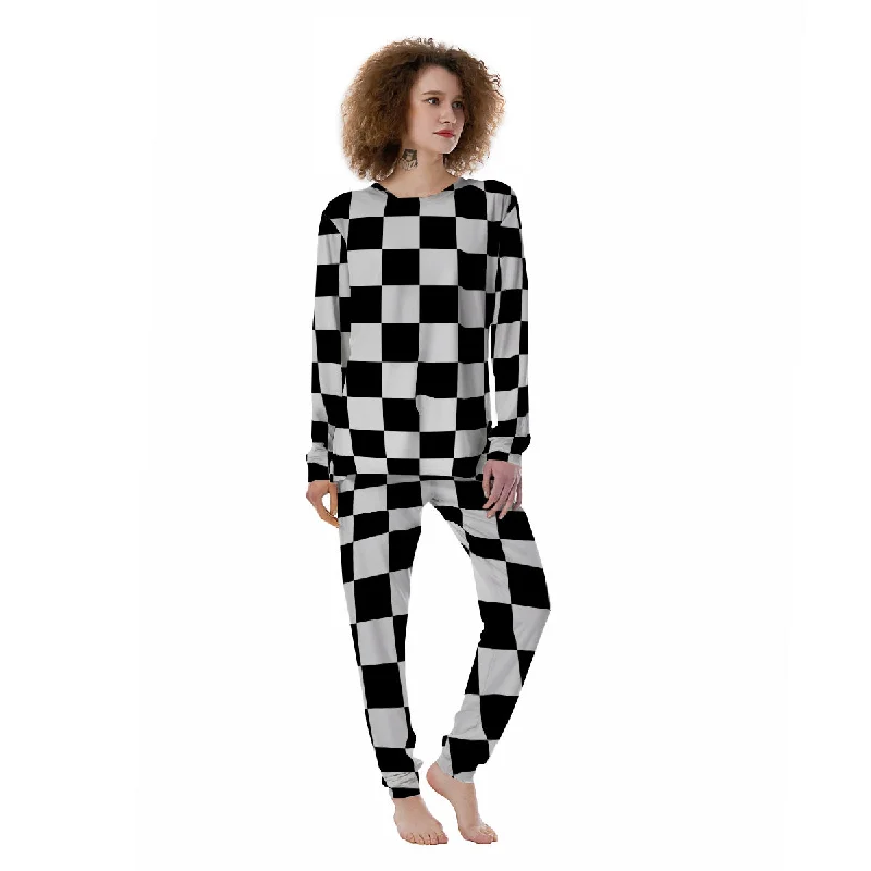 Chessboard Sphere Print Women's Pajamas Best pajama sets for sensitive skin