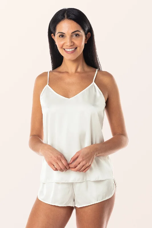 Satin 2-Piece Nightwear Set - Off-White Budget-friendly pajama sets