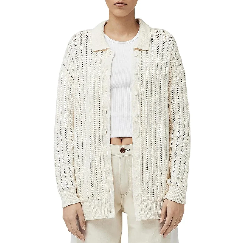 Adrienne Womens Cotton Knit Cardigan Sweater Wool sweaters