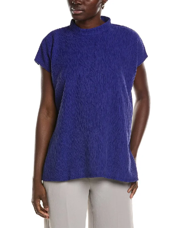 Eileen Fisher Mock Neck Square Top Boho-style sweaters