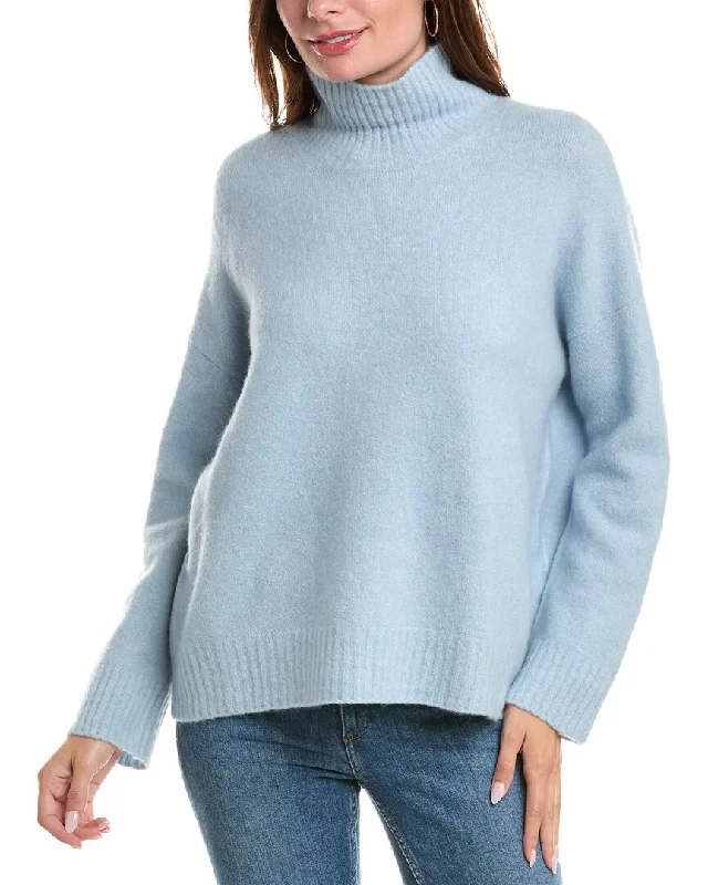 Eileen Fisher Turtleneck Box Cashmere & Silk-Blend Top North Face sweaters