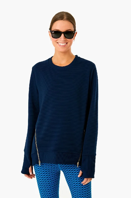 Navy Everyday Crewneck Travel-friendly sweaters