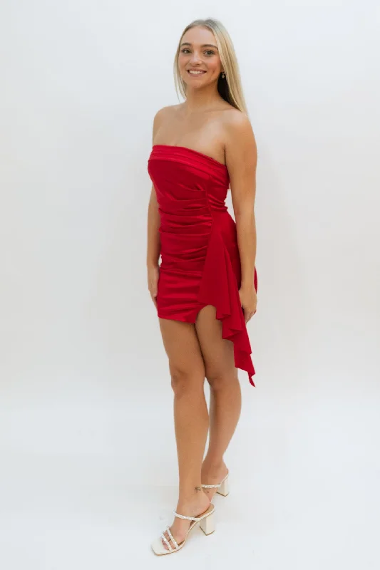 Kirby Red Mini Dress Flattering mini dresses for all body types