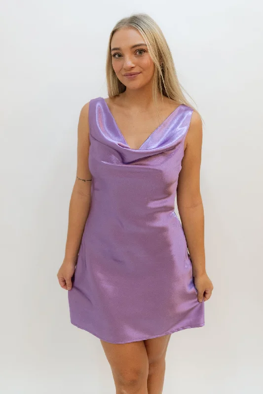 Lavender Haze Cowl Dress Cocktail mini dresses