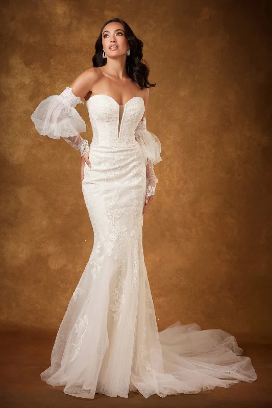 Puff Sleeve Strapless Bridal Gown by Abby Lane 97222 Chic Bridal Gown