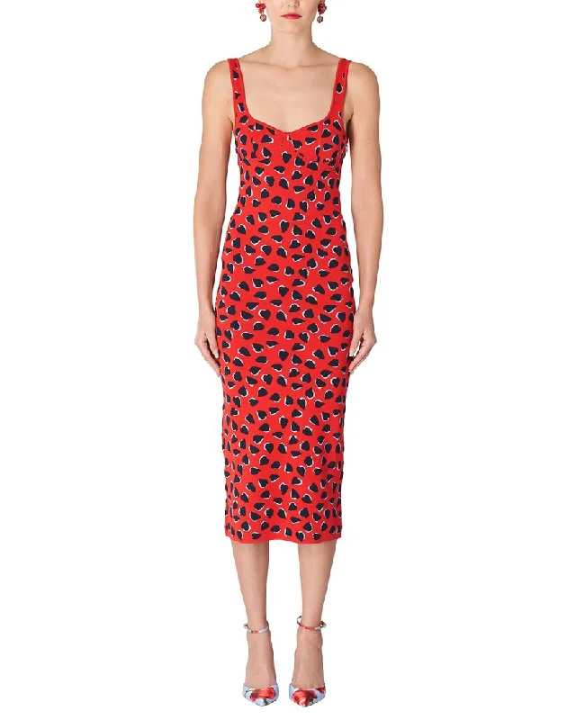 Carolina Herrera Strappy Bustier Knit Column Silk-Blend Midi Dress Best midi dresses for tall women