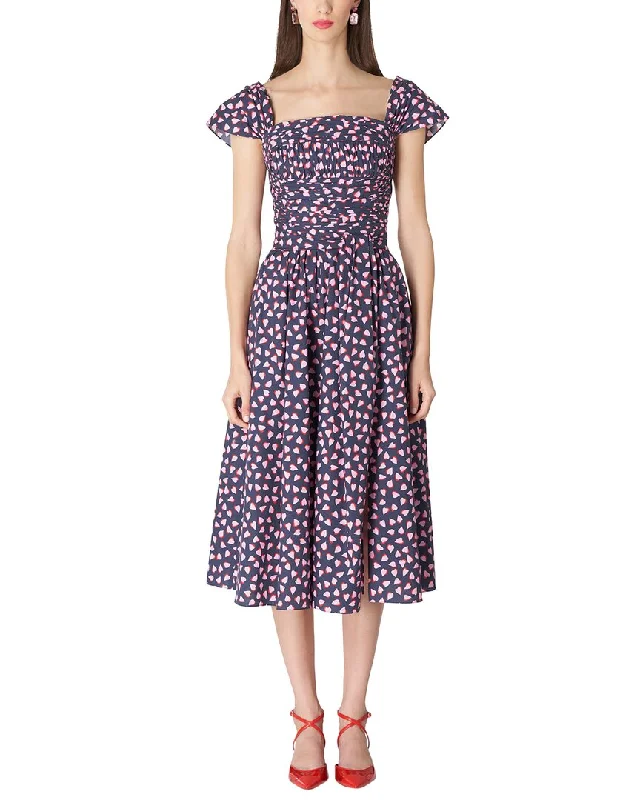 Carolina Herrera Gathered Bodice Midi Dress Best midi dresses for summer vacation