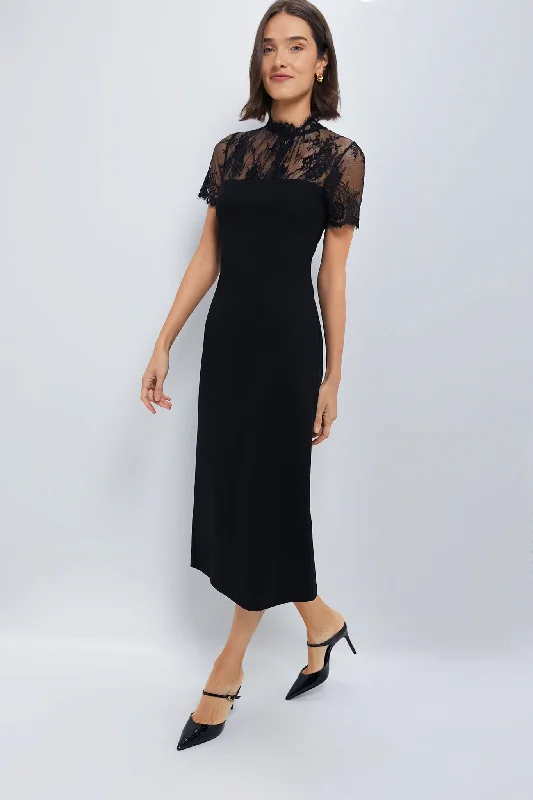 Black Lace Agatha Midi Dress Wrap midi dresses