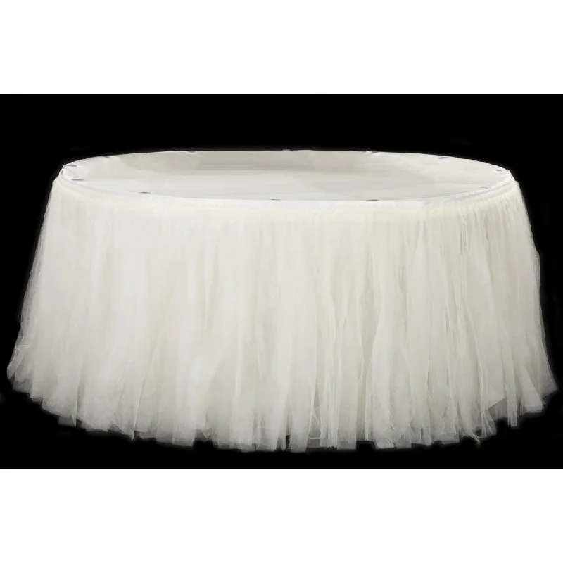 Tulle Tutu 14ft Table Skirt - Ivory Silk unclassified skirts