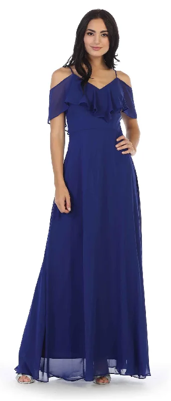 Long Off Shoulder Formal Bridesmaids Chiffon Dress Sale Discounted maxi dresses