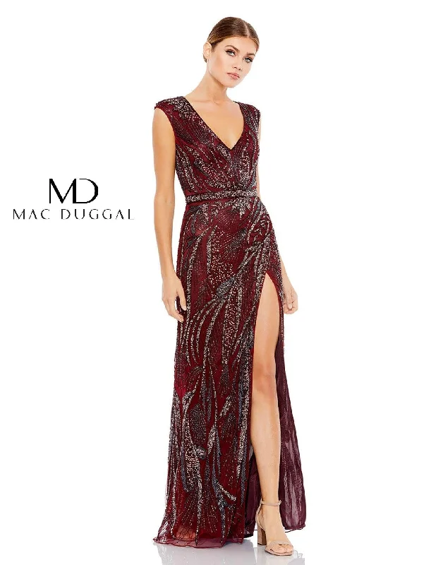 Mac Duggal 5227 Long Formal Beaded Dress Beach maxi dresses