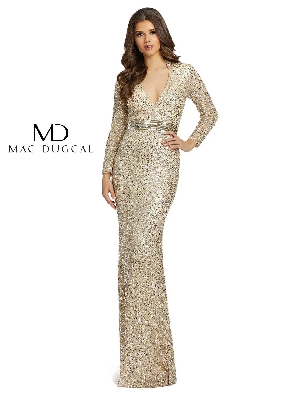 Mac Duggal 5140 Long Sleeve Formal Dress Cute floral print maxi dresses