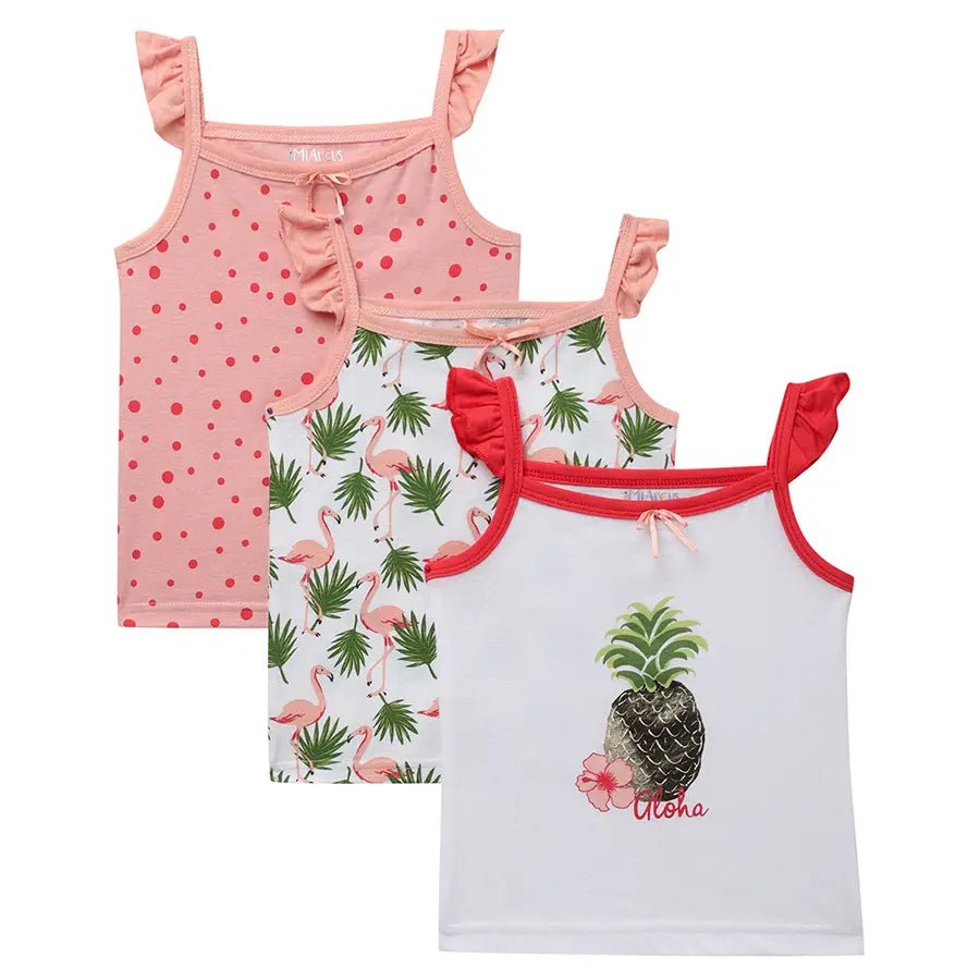 Flamingo Print Baby Girl Tank Top (Pack of 3) Bold Tank Dress