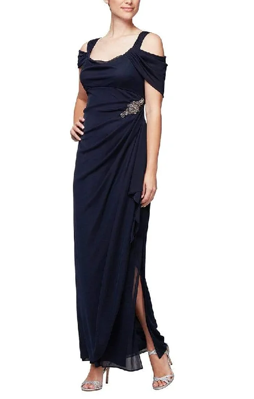 Alex Evenings - 232902 Cold Shoulder Long Gown With Slit Graduation party dresses