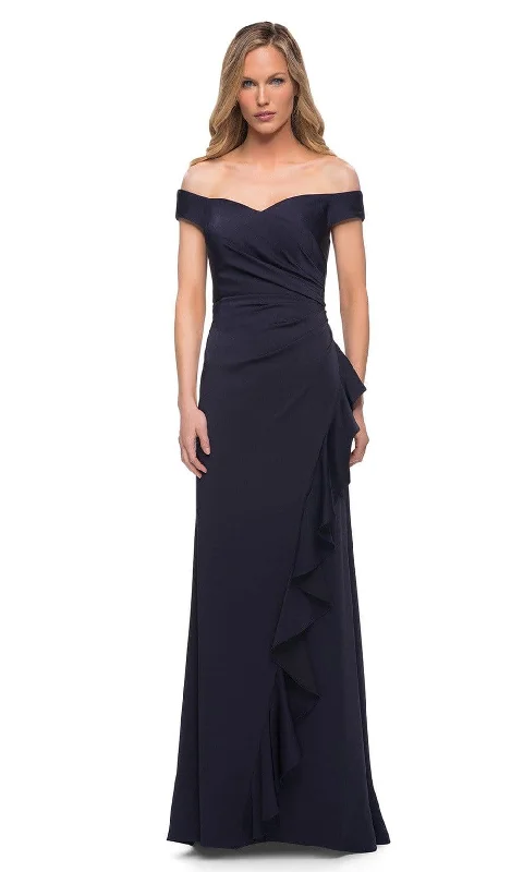 La Femme - 29509 Ruched A-Line Evening Dress Silk party dresses