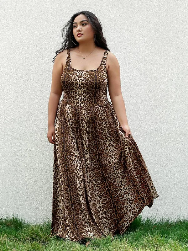 Leopard Shirred Tank Dress Tank Dress Layer