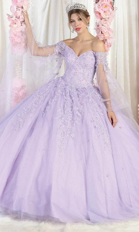 May Queen LK187 - Off Shoulder Embroidery Quinceanera Gown Leather party dresses