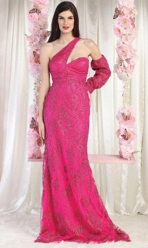 May Queen RQ7997 - Asymmetrical Embellished Gown Flattering party dresses for all body types