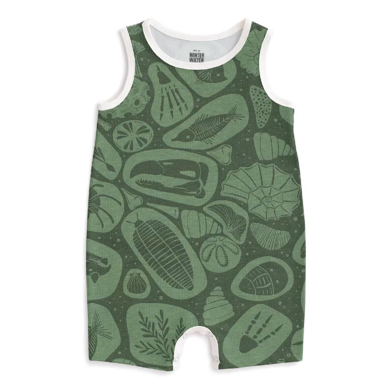 Tank Top Romper - Fossils Green Tank Dress Fun