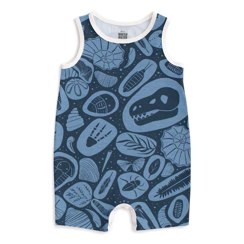 Tank Top Romper - Fossils Night Sky Simple Sleeveless Dress