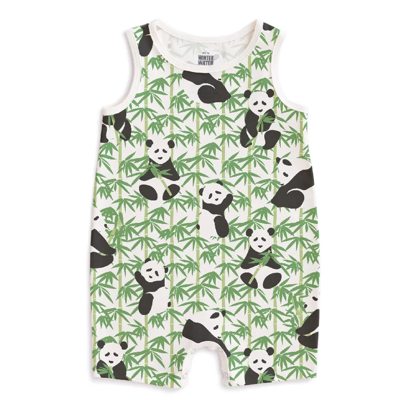 Tank Top Romper - Pandas Green Floral Tank Dress