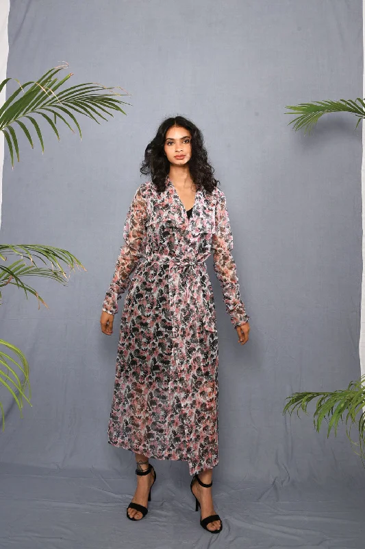 Block Printed Kota Doria Trench with Slip Dress Must-have floral dresses for this season