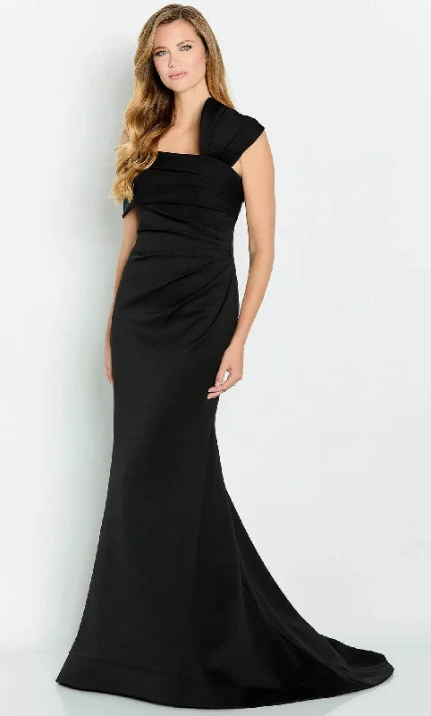 Cameron Blake CB144 - Asymmetrical Trumpet Evening Gown Short unclassified dresses