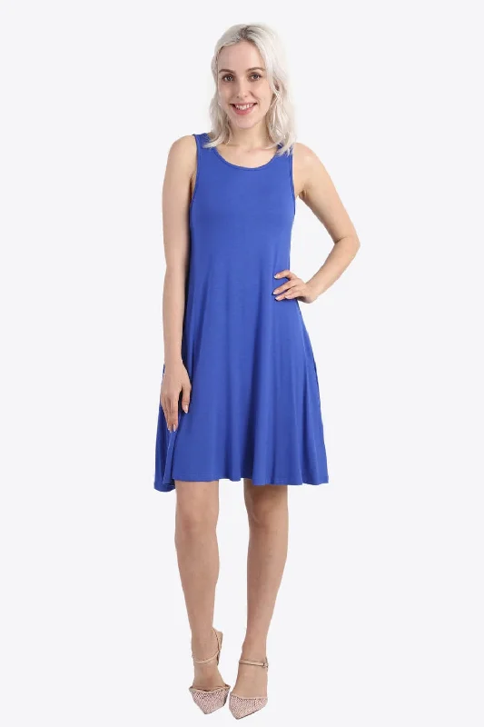 Cutout Scoop Neck Sleeveless Dress with Pockets Denim unclassified dresses