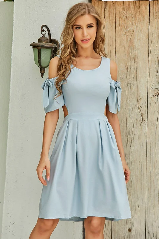 Cutout Tied Cold-Shoulder Dress Off-shoulder unclassified dresses