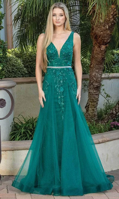 Dancing Queen 4311 - Appliqued Sleeveless Prom Dress Plus size unclassified dresses