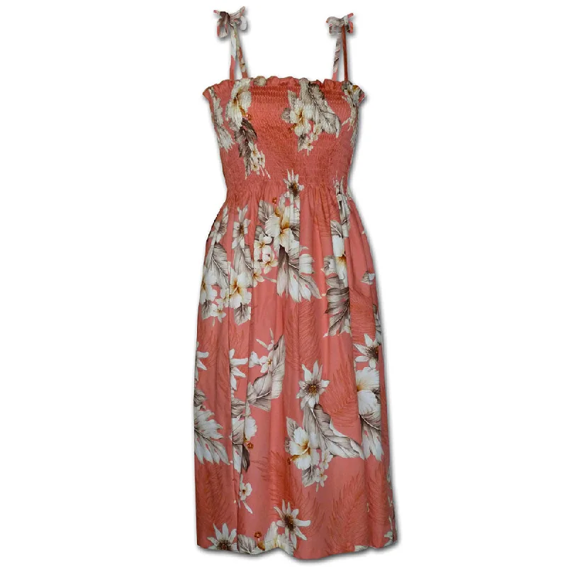 Floral Garden Peach Spaghetti Tube Dress Birthday floral dresses