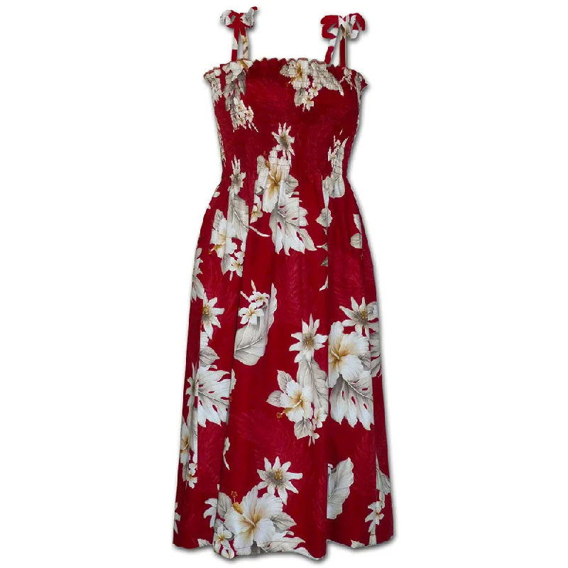 Floral Garden Red Spaghetti Tube Dress Boohoo floral dresses