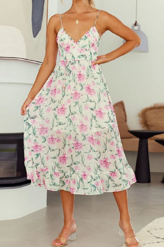 Floral Spaghetti Strap Summer Dress Party floral dresses