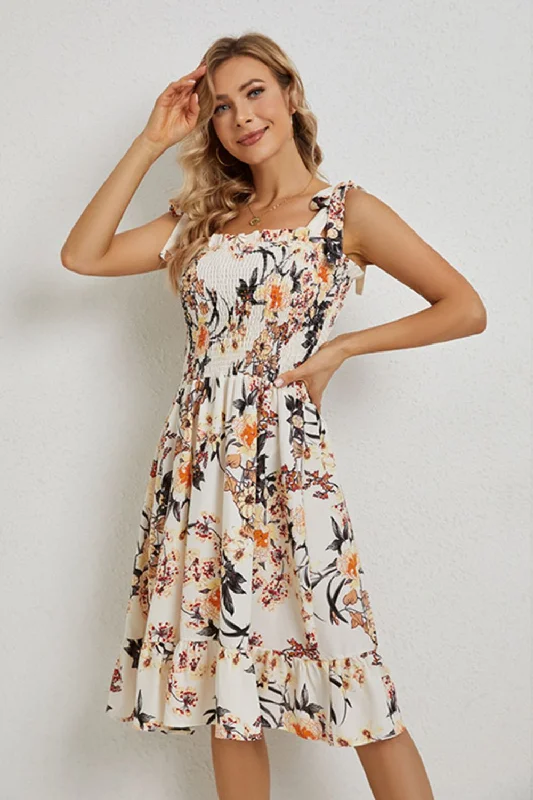 Floral Tie Shoulder Summer Dress Summer floral dresses