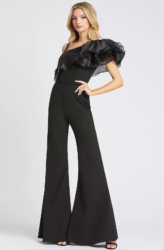 Ieena Duggal - Tiered Ruffle Asymmetric Bell Bottom Jumpsuit 26314ISC Wedding guest unclassified dresses