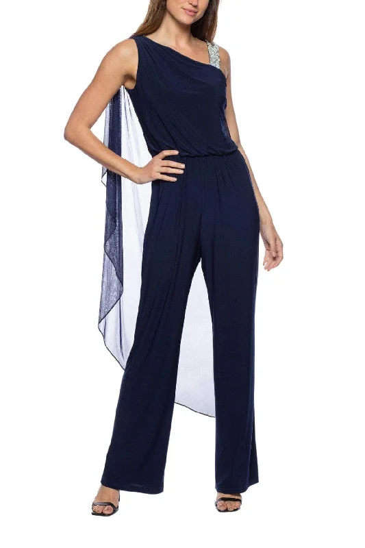 Marina 268281 - One Shoulder Chiffon Cape Jumpsuit Best-selling unclassified dresses