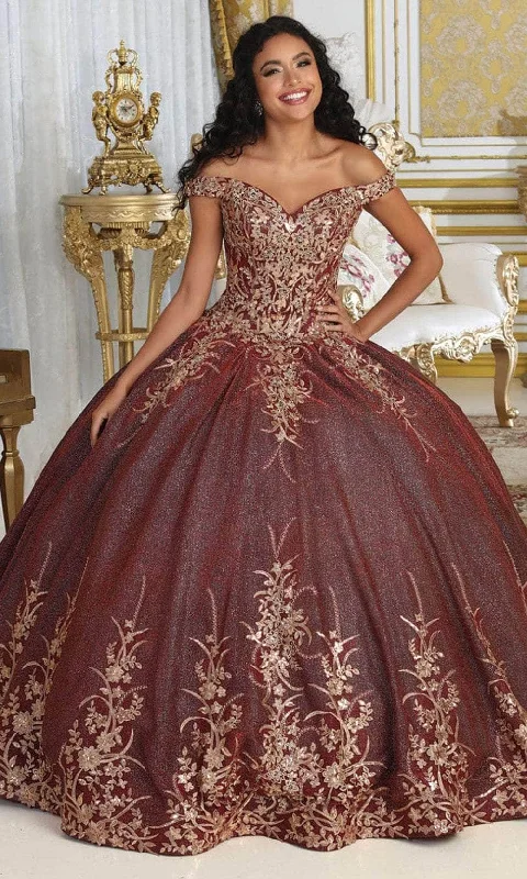 May Queen LK220 - Applique Off Shoulder Ballgown Velvet unclassified dresses