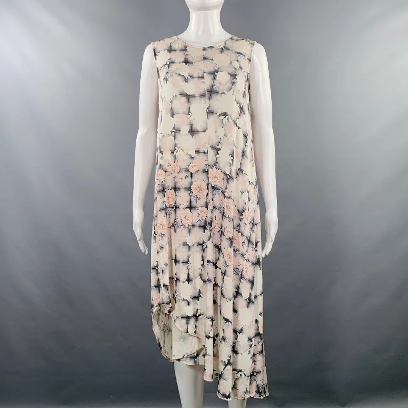 MM6 MAISON MARGIELA Size XS Cream Grey Pink Viscose Blend Floral Dress Forever 21 floral dresses