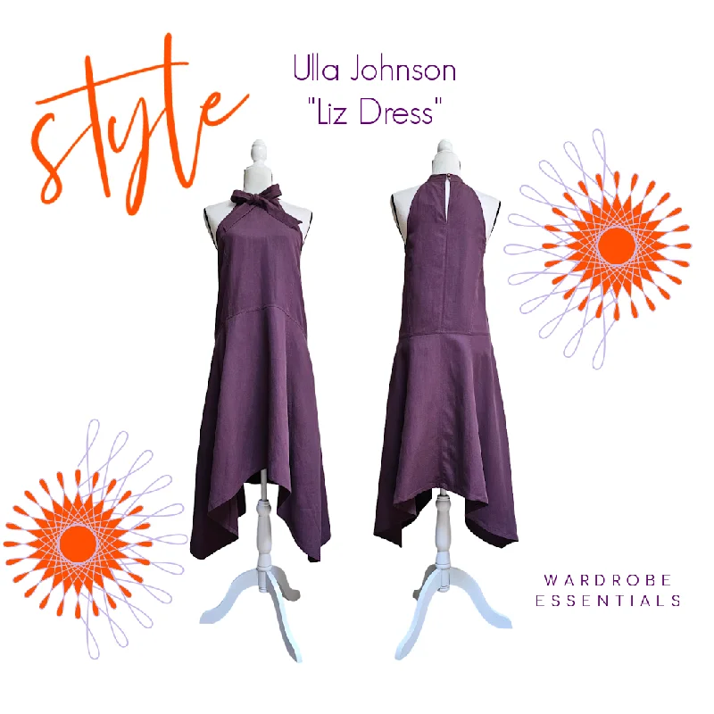 Pre-owned Ulla Johnson Bordeau Purple Twill Liz Dress Size 4 Formal unclassified dresses