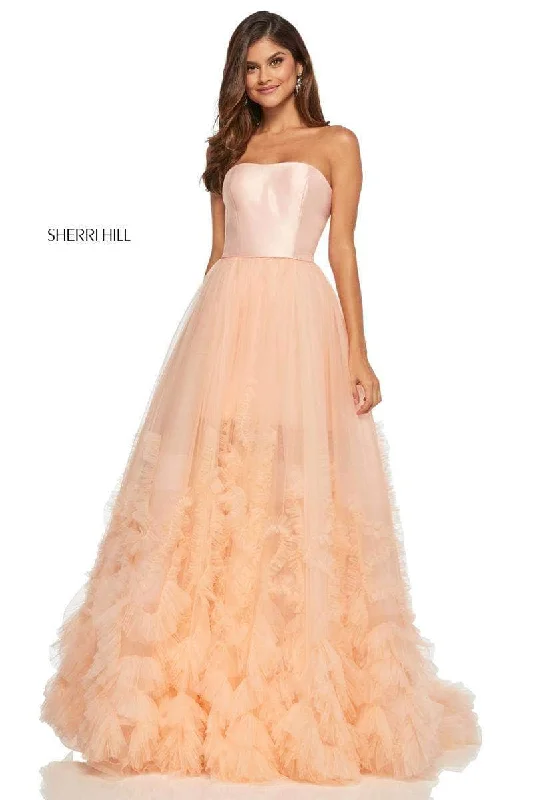 Sherri Hill 52693 - Ruffle Trimmed Ballgown Halter unclassified dresses