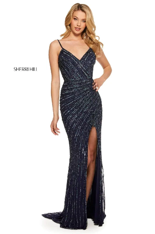 Sherri Hill 53037 - Spaghetti Strap Beaded Evening Dress Vintage unclassified dresses