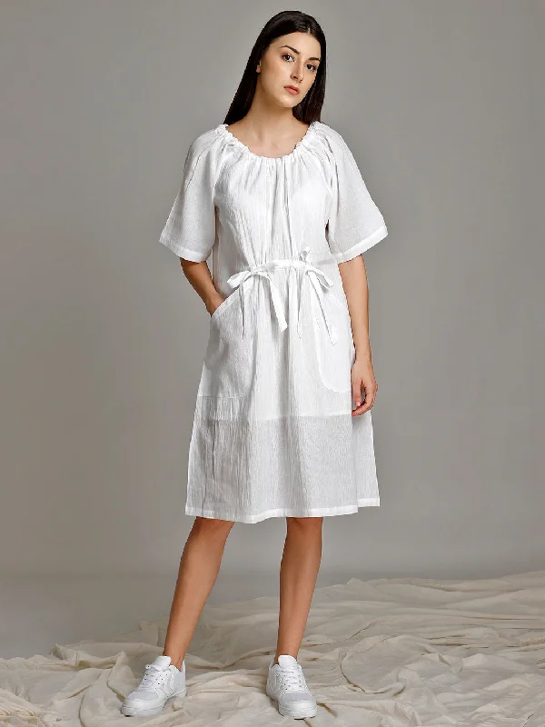 TIE UP GATHERED DRESS Anniversary unclassified dresses