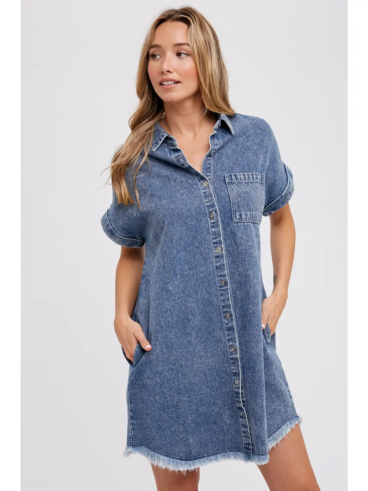 Darla Denim Dress Button-front Denim Skirt