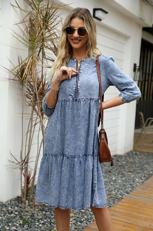 Katrin® | Denim Vintage dress Denim Skirt Flare