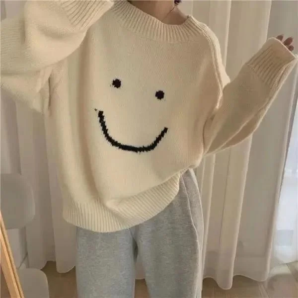 2023 Y2K Sweet Sweater Women's Lazy Autumn Winter Outerwear Kawaii Casual Sweater Loose Korean Style Cute College Top Lightweight Sweater Dress