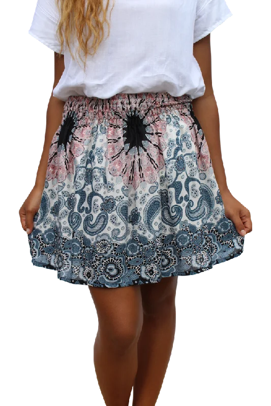 White Mandala Short Skirt Mini Skirt Classic