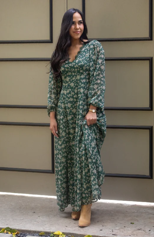 A Sight To See Green Floral Maxi Dress Sexy Maxi Skirt