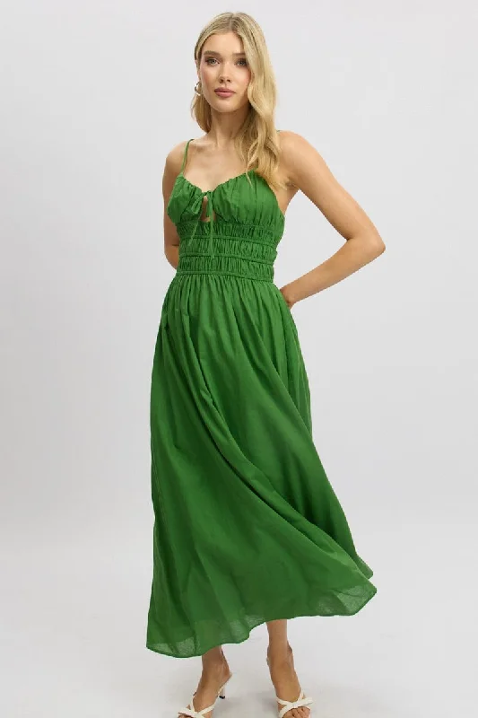 Green Maxi Dress Strappy Maxi Skirt Chic