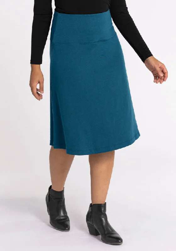 Marilyn Flowy Midi Skirt - Real Teal Everyday Midi Skirt